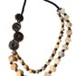 2 layer round and geometric beaded necklace