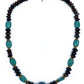 Shades of blue and golden beads necklace with stylish hook