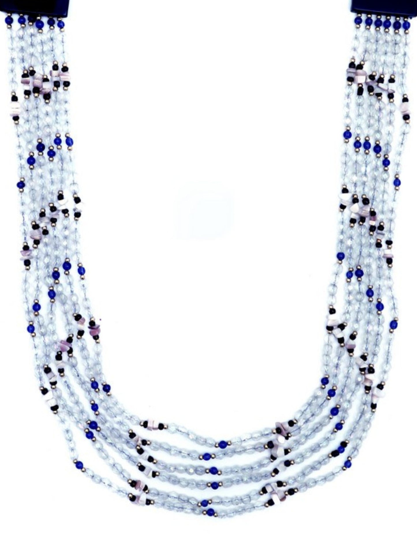 Multilayered transparent beads with stone