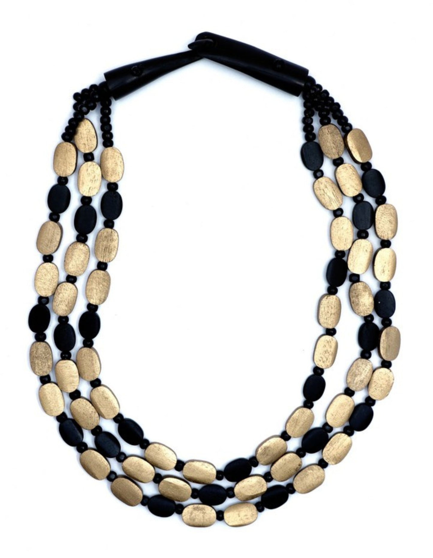 3 layer golden & black color beads Necklace
