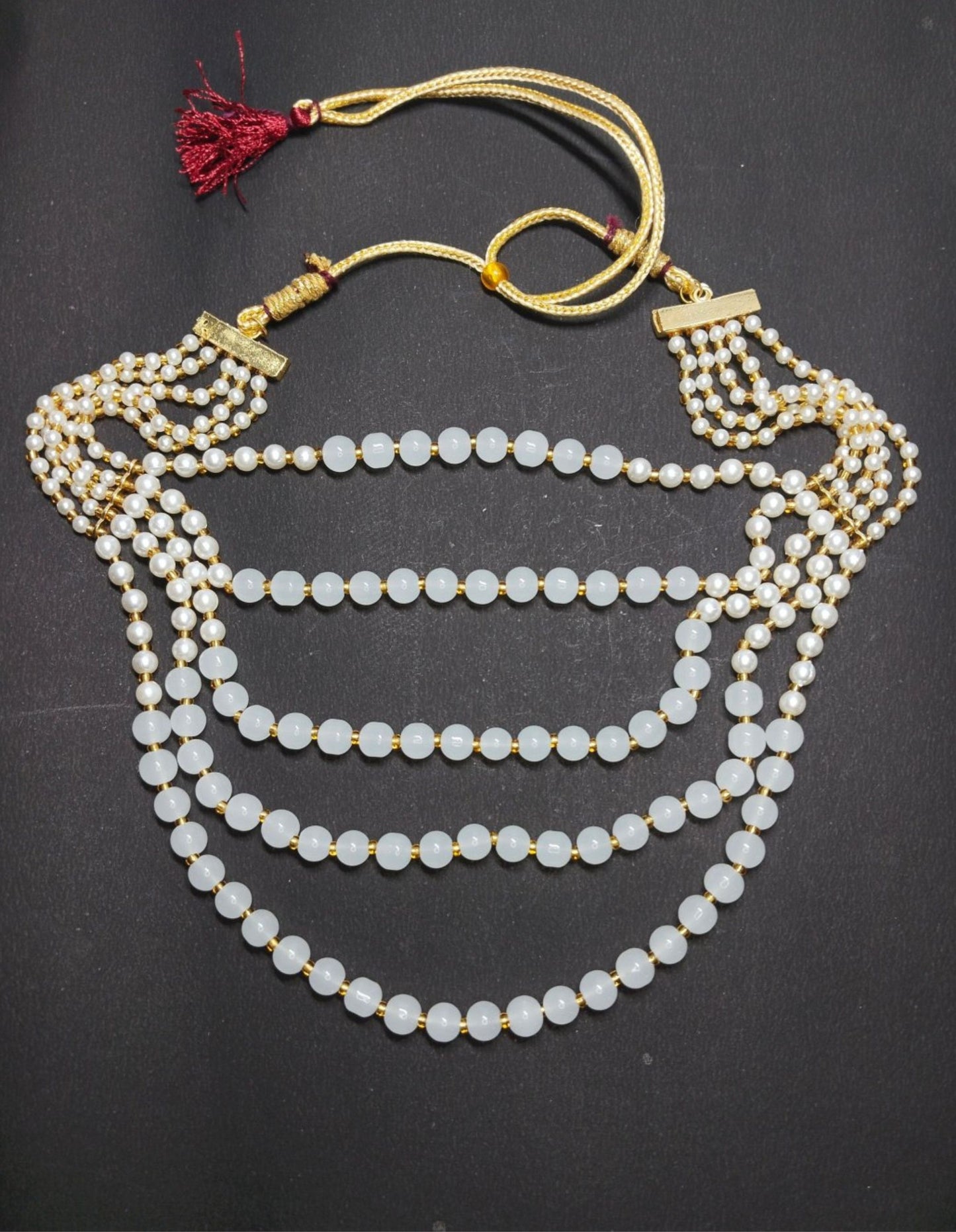 5 LAYER DOUBLE COATED NATURAL PEARL MALA