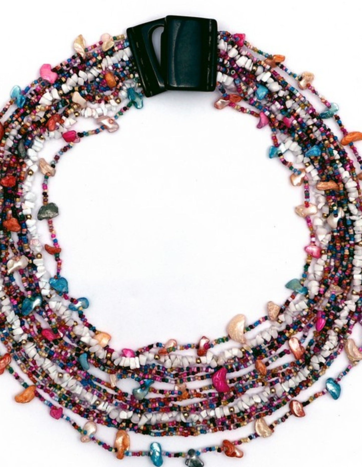 Multi layer with different color beads with stone  necklace