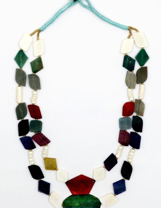 Aaksrshans multicolor transparent resin  necklace