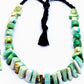 Natural green beads with earring necklace